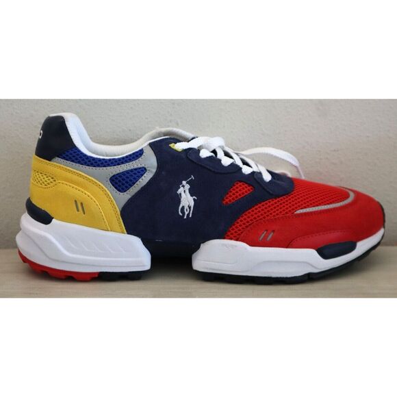 Polo Ralph Lauren Men's Sz 13 Navy/Red/Yellow Jogger Color-Blocked Sneakers - Picture 6 of 11